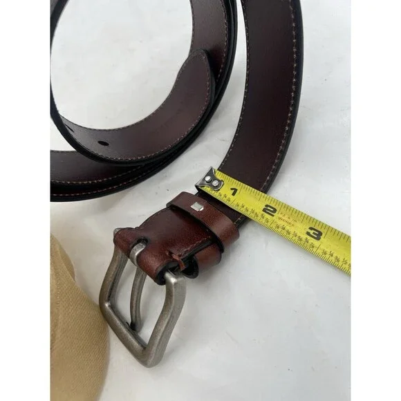 WOLFANT Men’s Brown Full Grain Italian Leather Belt 55” XL New In Box - Picture 3 of 14